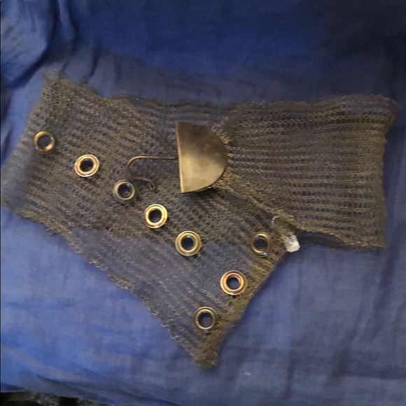 Handcrafted rustic charcoal metal mesh adj belt